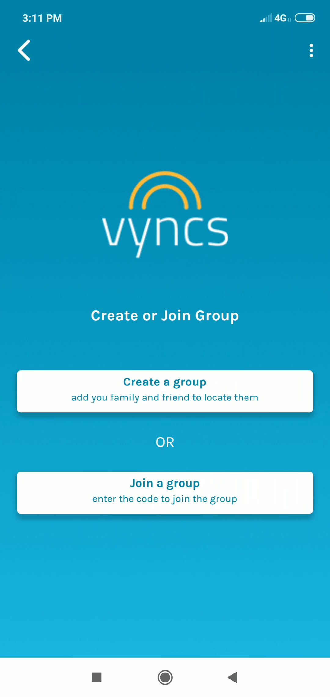 Vyncs group screen shot