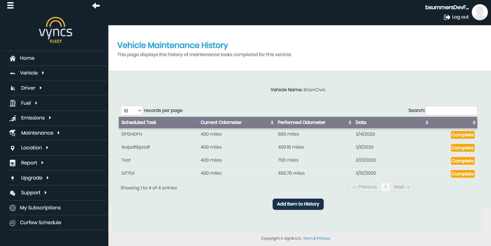 Vehicle maintenance history_vyncs  gps tracker